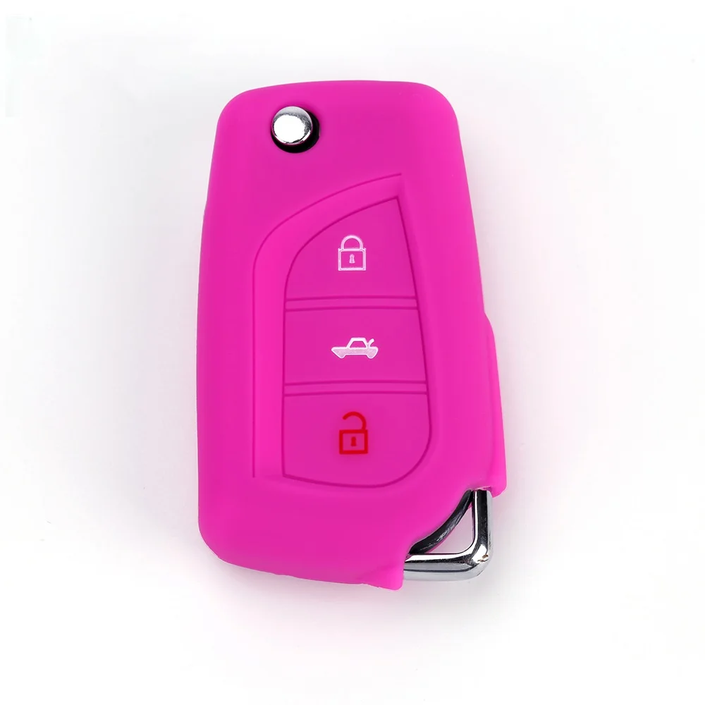 

Buy 2 send one 3 Buttons Remote Key Silicone Case Universal Car Key Cover For Toyota Corolla Auris Yaris Scion TC