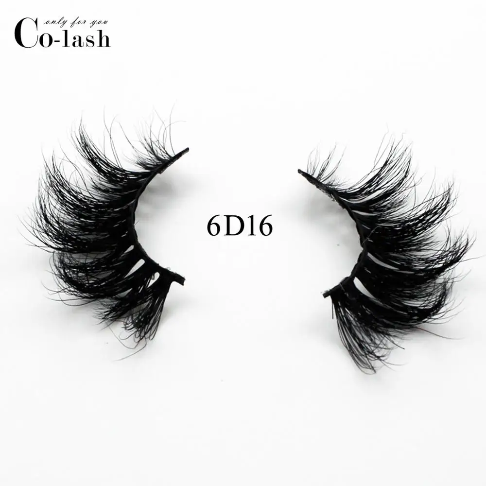 

Colash 18mm Long 3D mink lashes 6D016 extra length mink eyelashes Big dramatic volumn eyelashes strip thick false eyelash