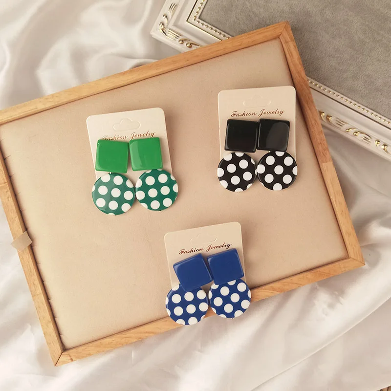 Guanlong Vintage New Fashion Resin Long Big Drop Earrings for Women Round Geometric Spot Acrylic Earring Party Gifts Jewelry (2)