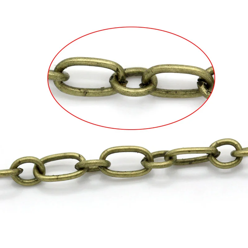 Doreen Box Lovely Link Soldered Chains Findings Oval Antique Bronze