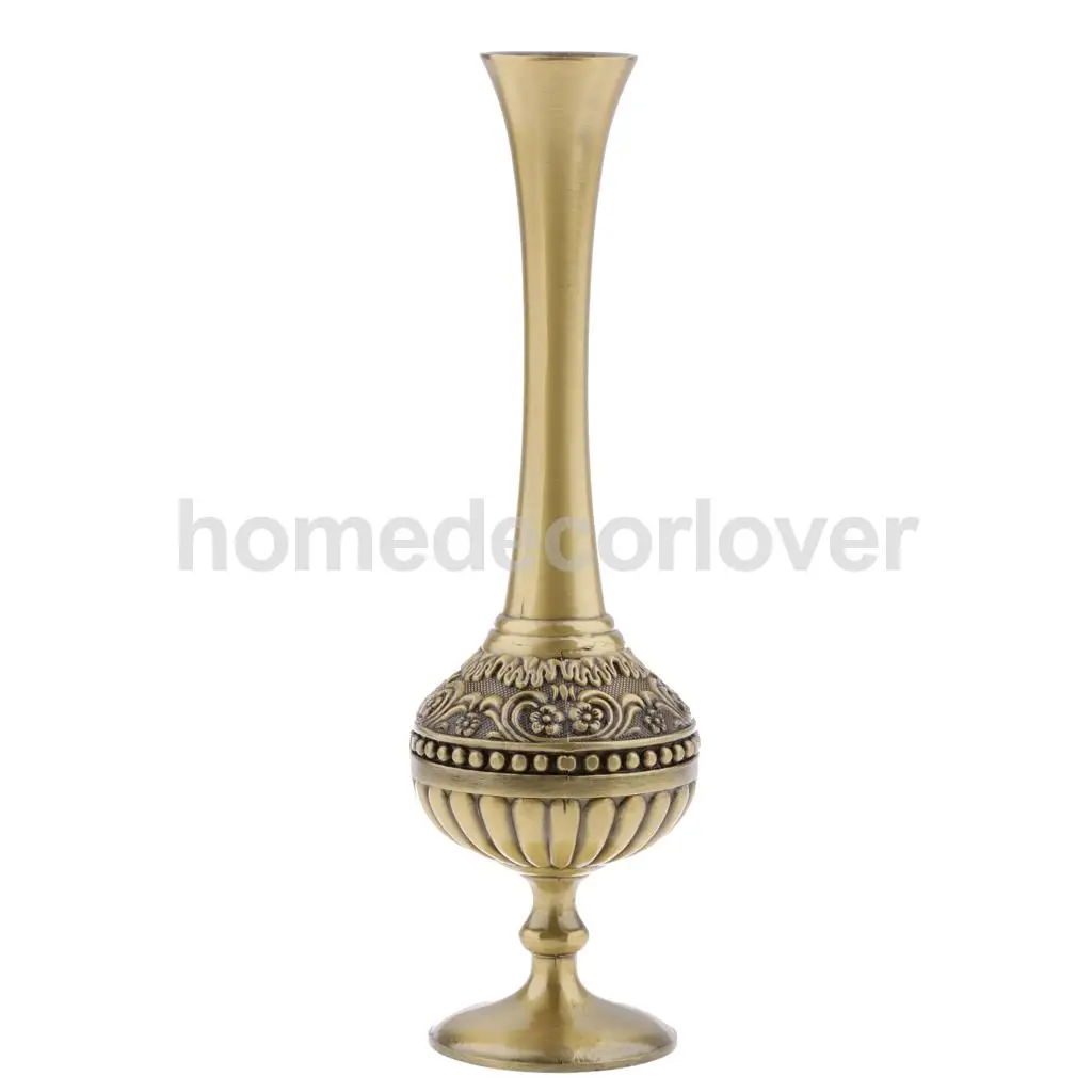 Vintage Shabby Chic Flower Vase Swan/Peacock Alloy Flowers Bottle Jug Wedding Home Decor