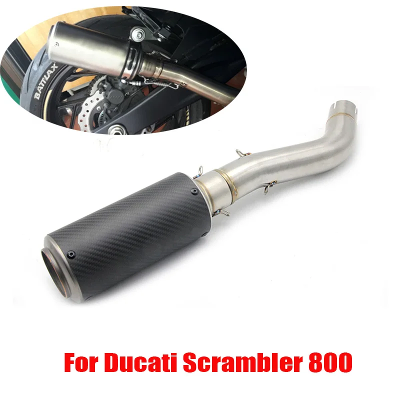 

Whole Set Pipe Scrambler Motorcycle Exhaust Pipe Tip Silencer Muffler Connect Link Tube Slip On Pipe for Ducati Scrambler 800