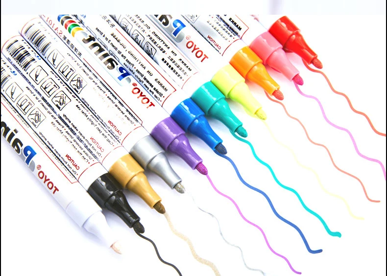 Маркер для масляной краски, маркер, ручка TOYO используется для записи карт на свадьбу, День благодарения, для окрашивания на вашем автомобиле, велосипеде T101