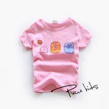 Новая футболка для девочек возрастом от 1 года до 7 лет детские футболки фирменные футболки для мальчиков детские футболки с коротким рукавом футболки из хлопка летние детские топы с рисунками