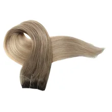 Полный блеск Remy леска волосы для наращивания Цвет#8 выцветание до#18 пепельный блонд до#60 белый блонд один кусок