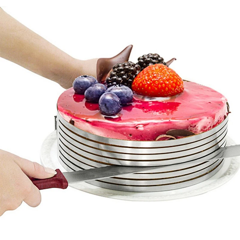 

Stainless Steel Mold Cake Slicer Device Mold Adjustable DIY Circle Ring Layer Cut Tools Slicing Kitchen Baking Decorating Set