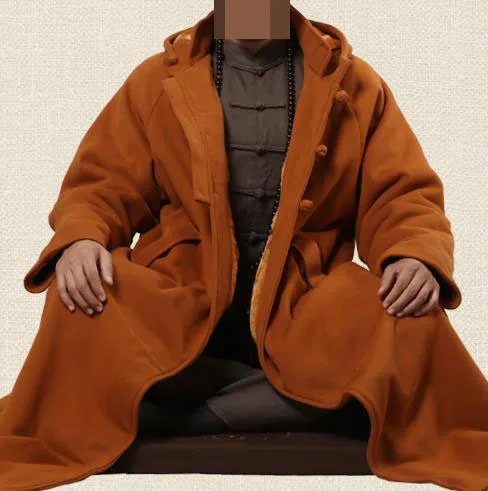 Унисекс Хлопок Зимняя теплая накидка uniformsбуддизм lay shaolin monks одежда abbot coat костюмы