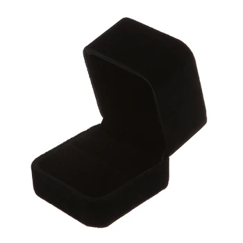 

Large Velvet Ring Display Box Case Tray Jewelry Gift Box -- Black