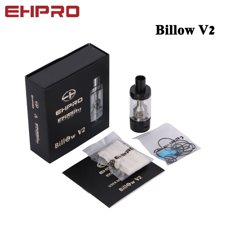 

Original EHPRO Billow V2 Adjustable RTA Atomizer 5.0ML Capacity Rebuildable Clearomizer SS Pyrex Tank Fit E Cigarette Box Mod