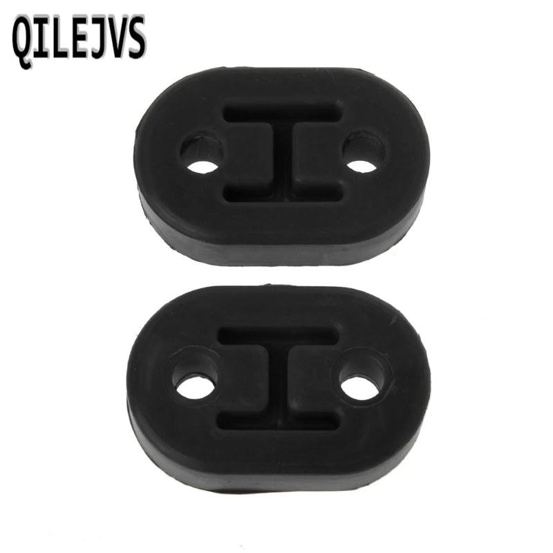

QILEJVS 2x Heavy Duty Exhaust Hanger Bushing Support 2 Holes Bracket Rubber Mount