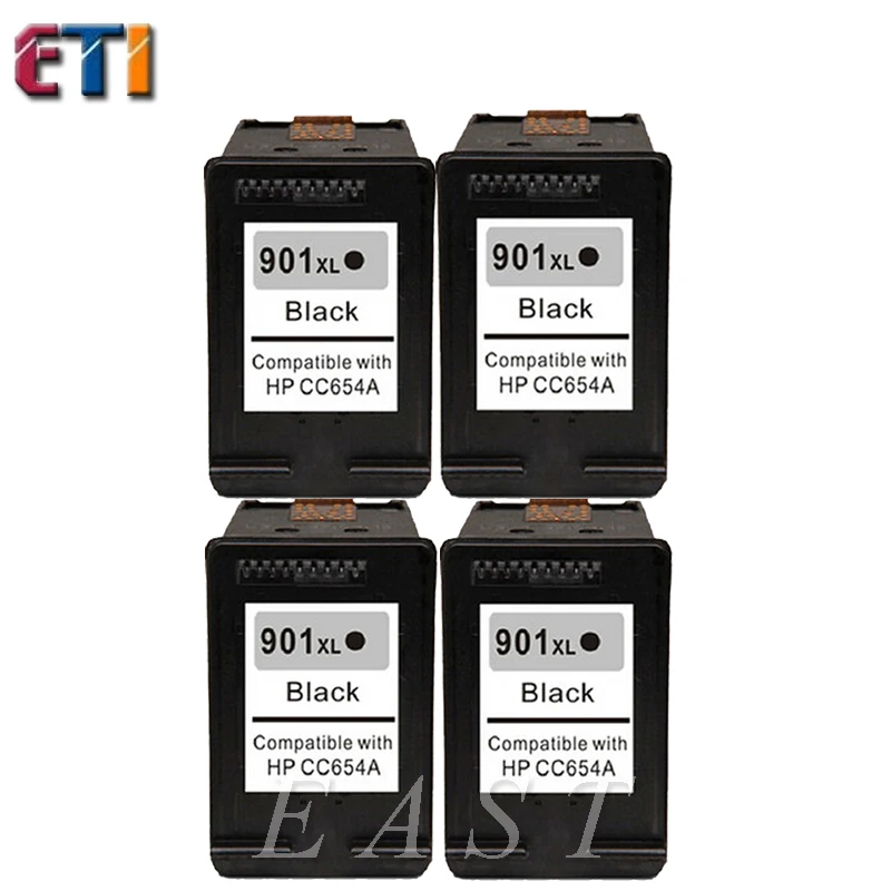 4 pk Совместимый для hp 901 картриджами xl Черный HP officejet J4580 J4660/J4680 J4640/J4500 модели |
