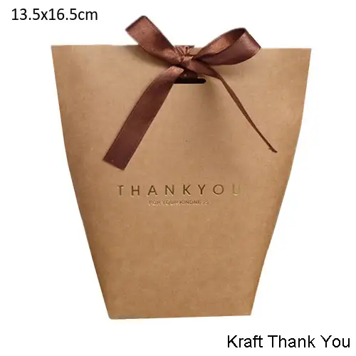 20pcs Black White Kraft Paper Bag Bronzing French Merci Thank