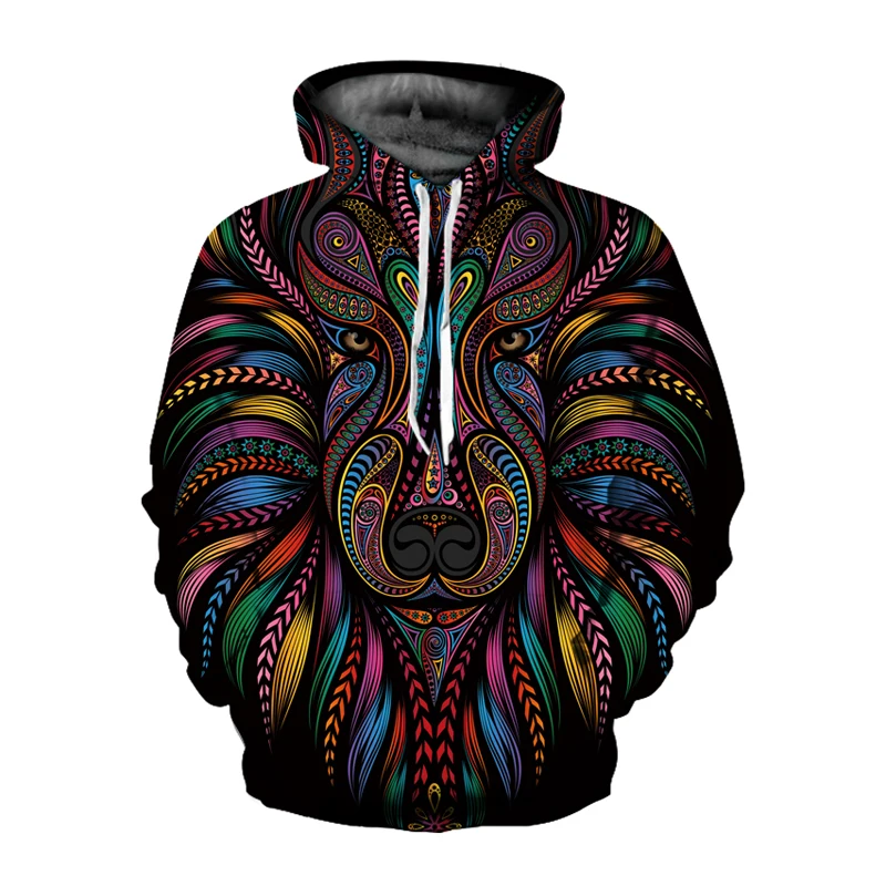 

2019 Hot Sale Fashion Hoodies Animals Dots Lion 3D Printed Men/Women Hoodie Men Sweatshirt Men Streetwear Male Hooded Mantle
