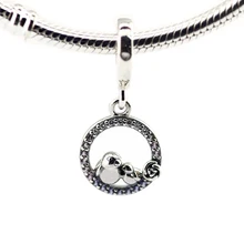 Мода стерлингового серебра 925 мать и ребенок птица мотаться из бисера Подвески Подходит Шарм Браслеты серебро 925 ювелирные изделия perles