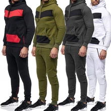 Бренд Европа и Соединенные Штаты мужской повседневный спортивный свитер брюки набор тела фитнес Толстовка индивидуальность полоса строчка