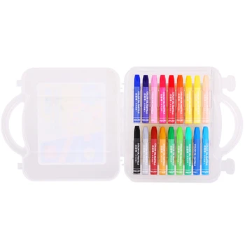 

DL 72071 oil painting 18 color six corner pen body with 5 color card oil painting stick wholesale Stationery for office supplie