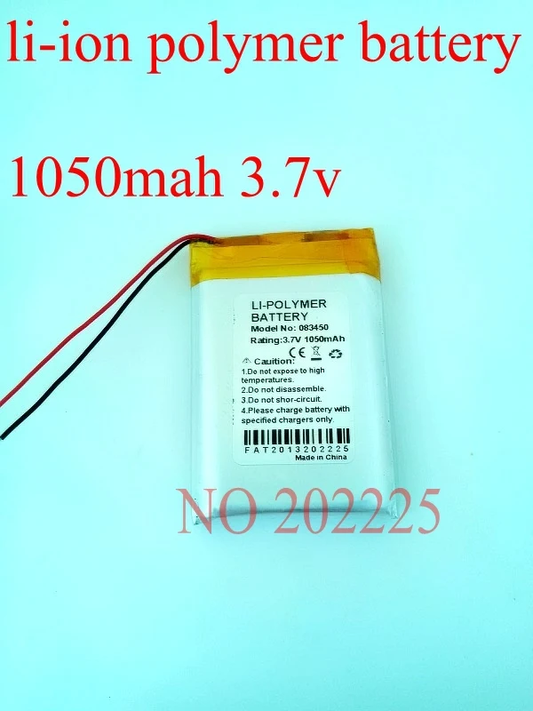 Fedex Free Ship 100pcs/Lot Lithium Polymer Battery 1050mah 3.7v with