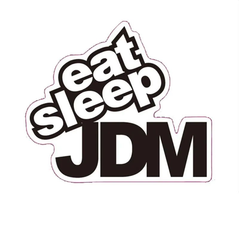 

7*6.5CM EAT SLEEP JDM Funny Humor Car Sticker Decal Motorcycle Car Styling Black #B1374