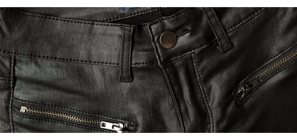 2017 Spring Fashion Women Brand Clothing Sexy Coated Jeans Pants Spliced Faux PU Leather Pants Fitness Lady Long Legging Pants (23)