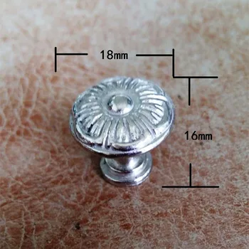 

Alloy Handle,Jewelry Box Hardware Box Furnoiture Handle Flower Carved Fungiform Matched,White/Chrome Color,18*16mm,10pcs