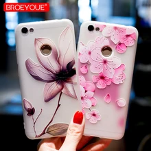 BROEYOUE Case For Xiaomi A1 Redmi 4X 4A Note 4X Note 3 5A 3 3S 3X For Xiaomi 5X 5S Mi6 TPU Relief Flowers Cover Transparent Case