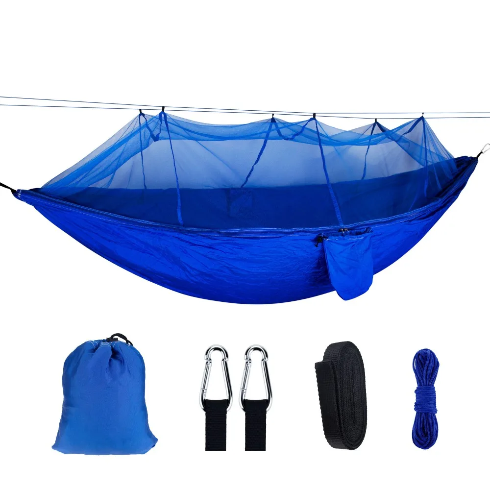 Двойной человек 210T нейлон парашют Портативный Легкий Путешествия подвесная кровать москитная сетка Кемпинг гамак