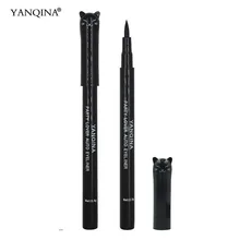 Бренд YANQINA, 1 шт., милая голова кошки, Черная Подводка для глаз, Женская подводка для глаз, макияж, супер подводка для глаз, карандаш, водостойкие Косметические подводки для глаз