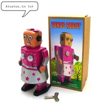 Robot clásico VENUS colección de juguetes de hojalata cuerda arriba robot modelo de hojalata para niños adultos regalo de colección