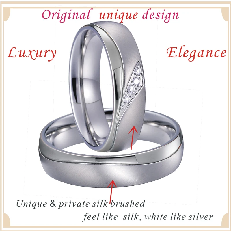 Mens Wedding Rings Pair Valentine Anniversary Gift Silver Color Alliances Jewelry Engagement Band Couple Rings for women