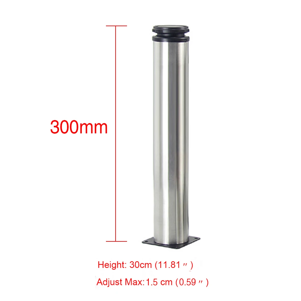 1pcs Stainless Steel Furniture Legs Adjustable 300mm Table Sofa Bed Feet Legs