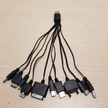 

10pcs/lot USB Multi-function Charging Data Extension Power Cable 1 to 10 Function Black for Mobile Phone PC 20cm