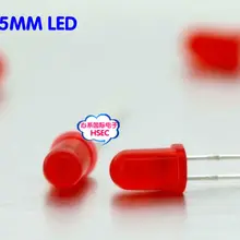 1000 шт 5 мм красный светодиодный светодиод f5мм красный светодиодный круглый