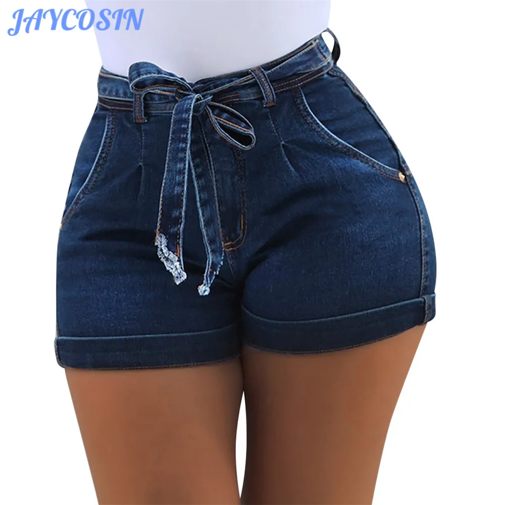 JAYCOSIN женская одежда шорты модель 3XL эластичные джинсовые с высокой талией