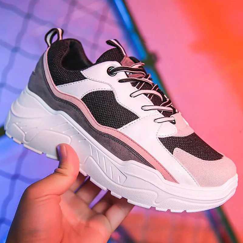 

sneakers Women Shoes 2019 Fashion running shoes women Chunky Platform Sneakers Breathable Mesh walking Shoes Women sport Shoes