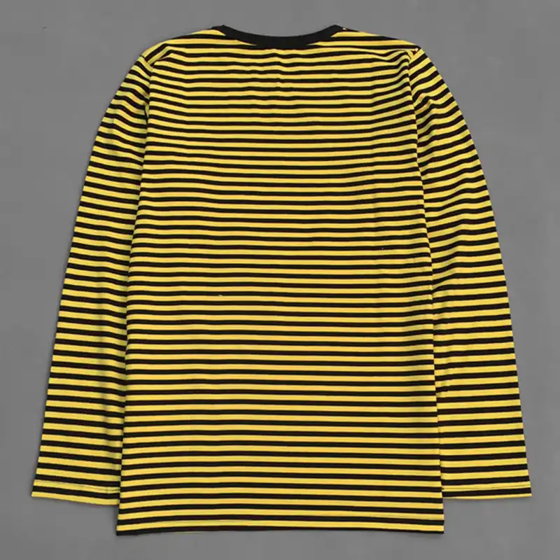 yellow black striped long sleeve shirt