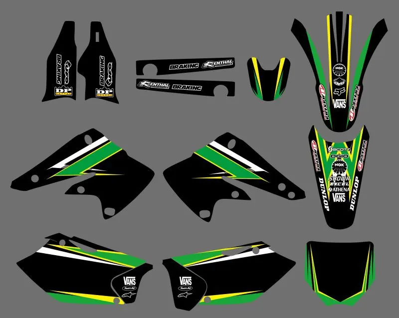

New Style TEAM GRAPHICS & BACKGROUNDS DECALS STICKERS Kits for Kawasaki KX250F KXF250 2004 KXF 250 KX 250F