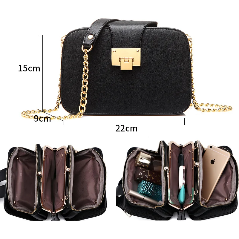 Moda mujer bolso cadena bandolera Mini bolsos de hombro mujer bolsa móvil cadena PU Bolso pequeño bandolera embrague 2019 Moda mujer bolso cadena bandolera Mini bolsos de hombro mujer bolsa móvil cadena PU Bolso pequeño bandolera embrague 2019