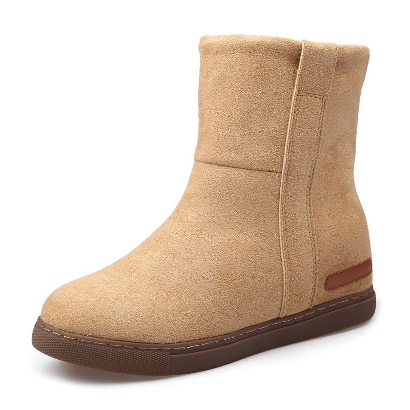 

Winter snow boots women's booties warm flat bottom non-slip student cotton shoes plus velvet boots