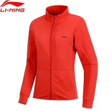 Li-Ning женские тренировочные свитера на молнии, обычная посадка 63% полиэстер 37% хлопок, удобная куртка, подкладка, спортивные свитера AWDP146 CJFM19