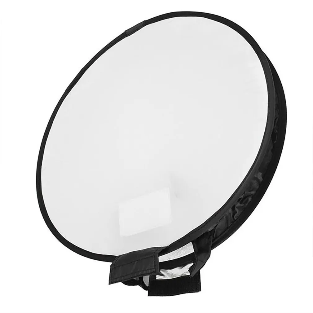 

40cm Round Diffuser Small Folding Softbox Flash Cover Top Flash Universal Heat Resistant Material Black And White