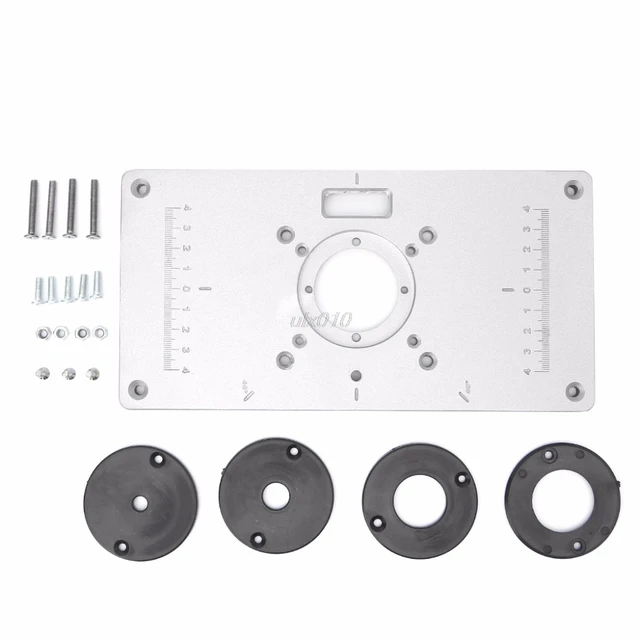 700C Aluminum Router Table Insert Plate For Woodworking Benches with 4pcs Insert Rings Engrving Machine Mar DropShip