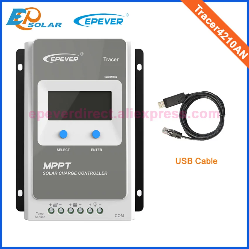 

Tracer 4210AN EPsloar 40A MPPT Solar Charge Controller 12V 24V LCD Diaplay EPEVER Regulator with USB Communication cable