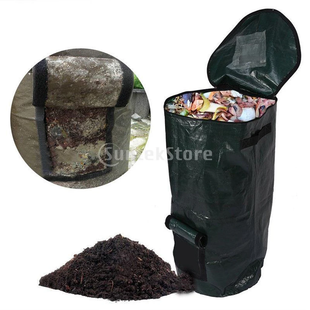 

Homemade Organic Waste Kitchen Garden Yard Compost Bag Environmental PE Cloth Planter Kitchen Waste Disposal Organic Bag
