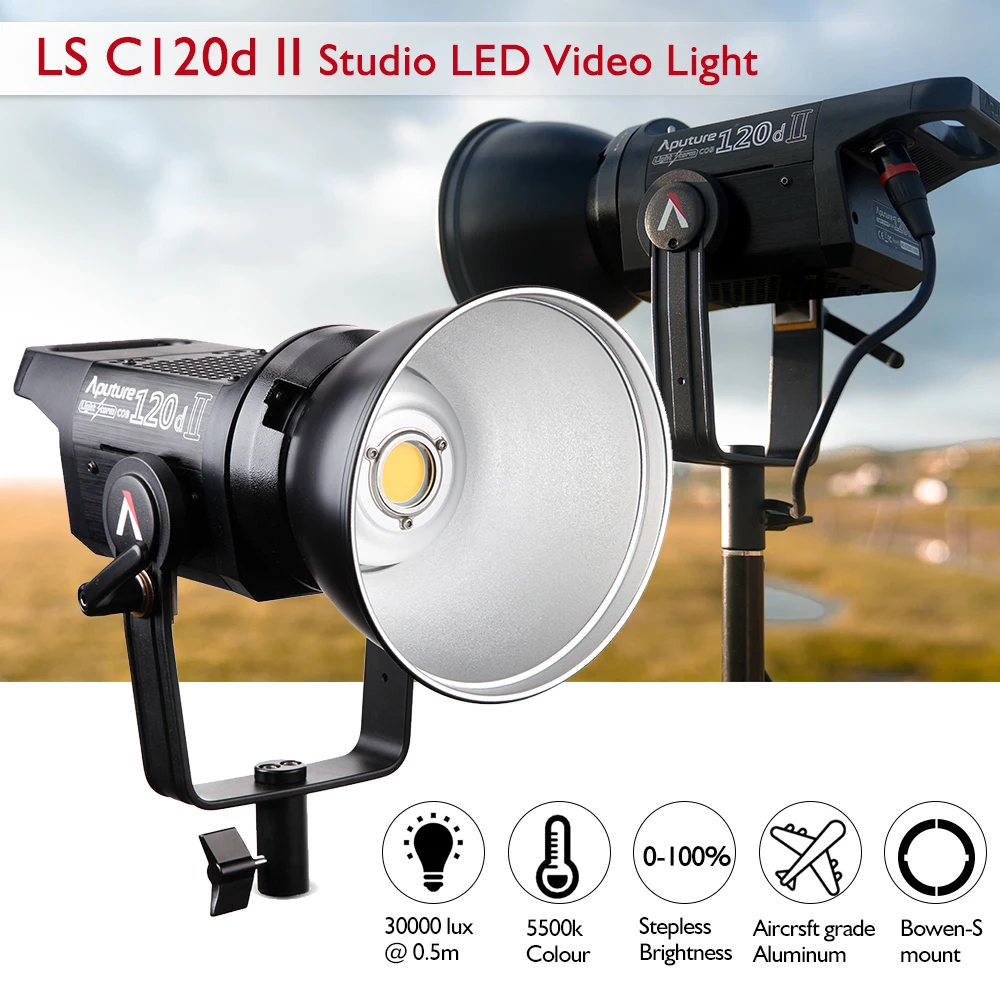 Aputure LS C120d II студийная Светодиодная лампа для освещения видео с комплектами для фотостудии 5 запрограммированных светильник с сумкой для переноски