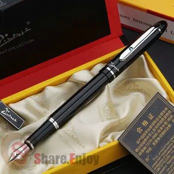 

FOUNTAIN PEN MEDIUM NIB PICASSO 608 GLOSS BLACK AND SILVER WITH ORIGINAL BOX