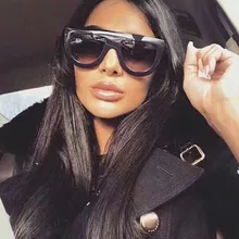 Женские солнцезащитные очки с плоским верхом, большие размеры, Ретро стиль, женские большие оправы, UV400, кошачий глаз, солнцезащитные очки с гальваническим покрытием, с заклепками, солнцезащитные очки