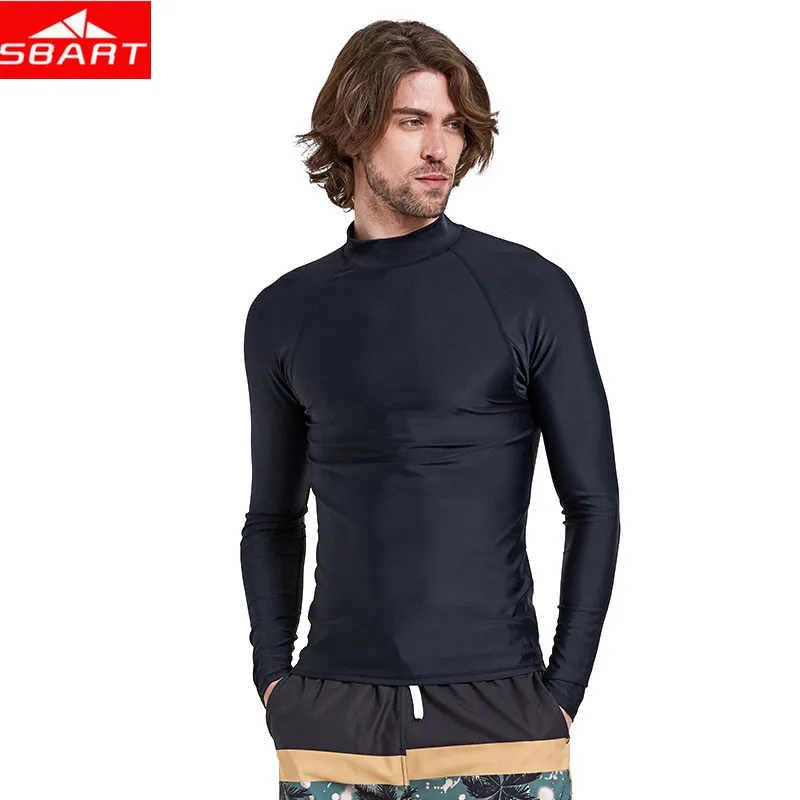 SBART Mens Long Sleeve Wetsuits Tops Lycra Anti UV Breathable