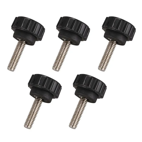 

M4x15mm Male Thread Screw on Type Round Head Clamping Knob Grip 5pcs