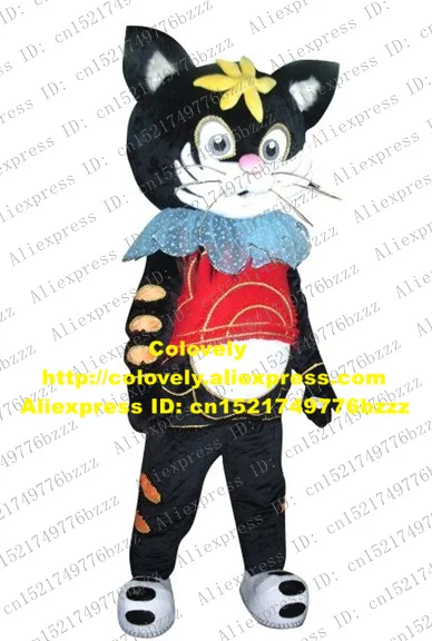 Costume De Mascotte Fantaisie Pour Chat Noir Chaton Chatte Chatte Eyra Moggie Avec Fleur Jaune Et Petit Nez Rose No 4091 Livraison Gratuite Aliexpress