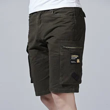 Для мужчин s грузовые шорты Мульти Карманы Короткие для Для мужчин Летняя мода Карманы Твердые Цвет свободные колен Для мужчин s Тактический Короткие